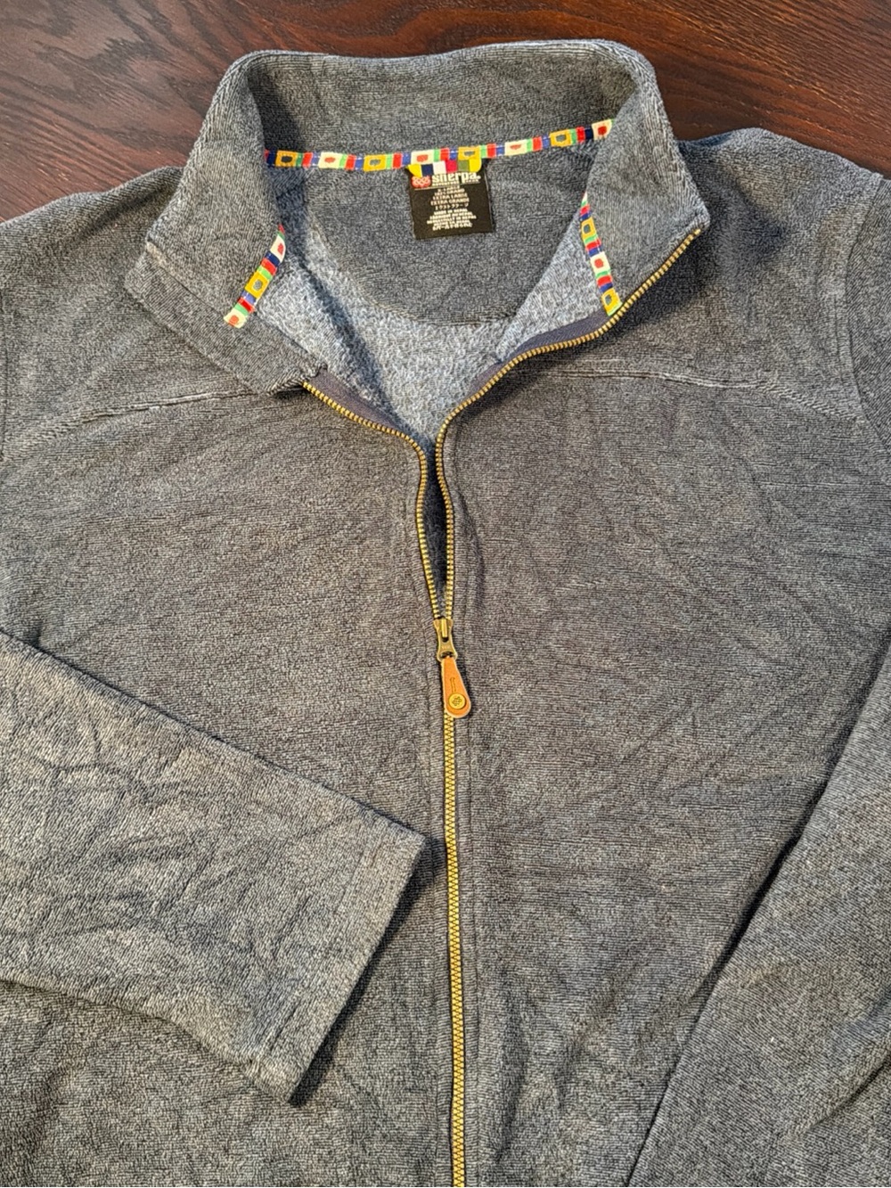 Sherpa Adventure Gear Men's XL Fleece Jacket Blue Full Zip Mock Neck Hiking
